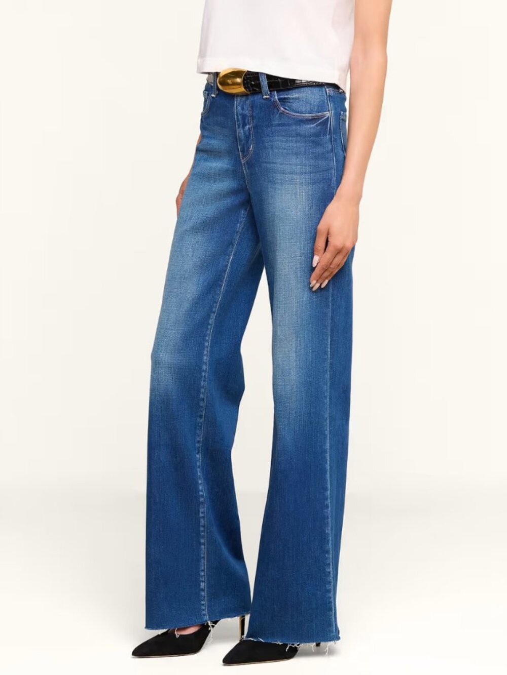 L'agence Scottie Wide Leg High Rise Jeans in Hasting Blue Size 28 - Picture 8 of 9